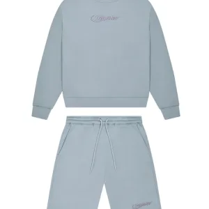 Trapstar Hyperdrive Crewneck Short Set – Light Blue