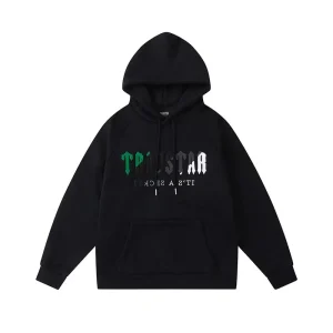 Trapstar its A Secret Greengray Logo Black Trapstar Hoodie