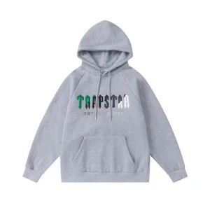 Trapstar its A Secret Greengray Logo Gray Trapstar Hoodie