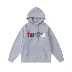 its A Secret Redgray Logo Gray Trapstar Hoodie