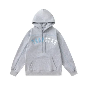 Trapstar Bluewhite Logo Gray Hoodie